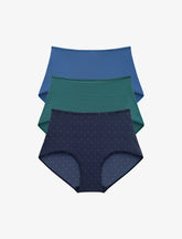 Blue, Green stripe & blue dot Brief 3 Pack Box