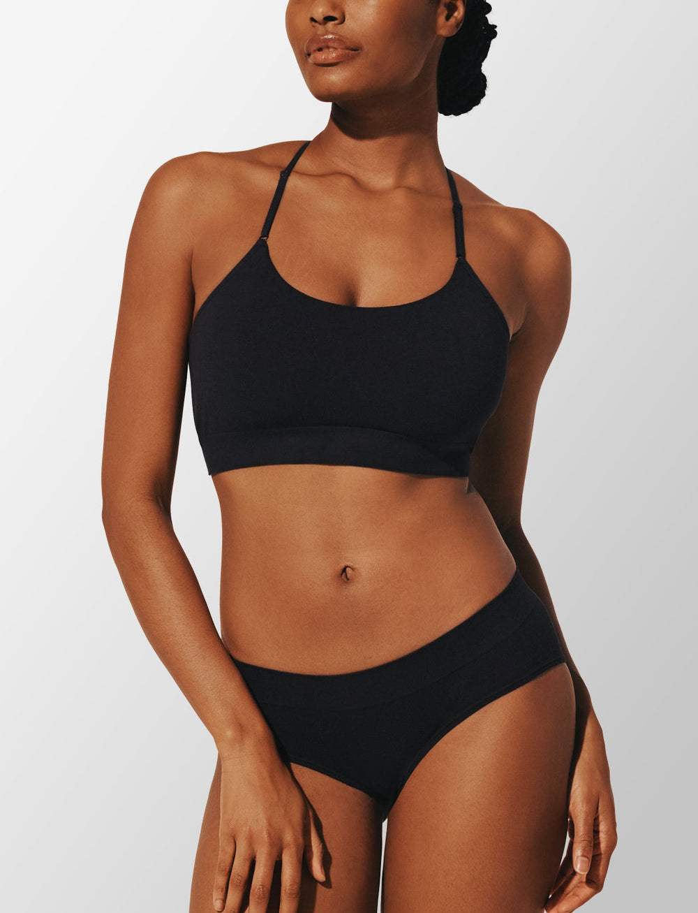Black Seamless Cloud Cotton Wireless Bralette
