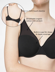 Black Organic Cloud Cotton Perfect Coverage Bra