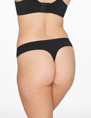 Black Organic Cloud Cotton Thong