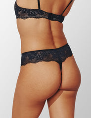 Black All Day Lace Thong