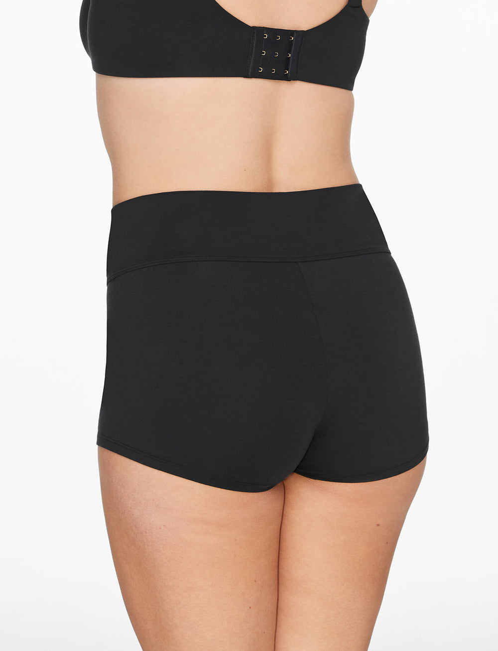 Black Organic Cloud Cotton High Waist Short