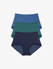 Blue, Green stripe & blue dot Brief 3 Pack Box