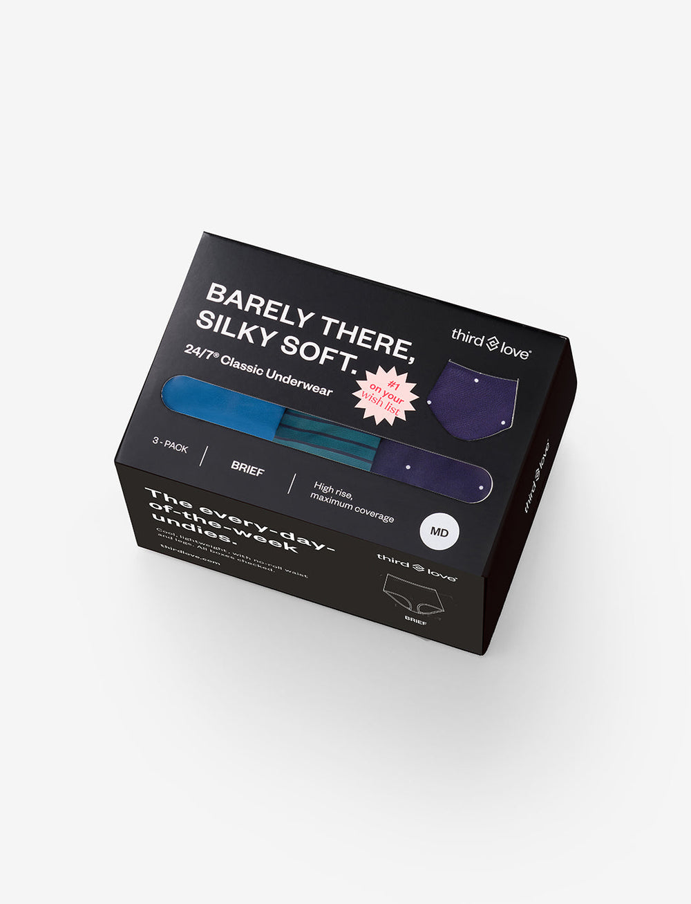 Blue, Green stripe & blue dot Brief 3 Pack Box