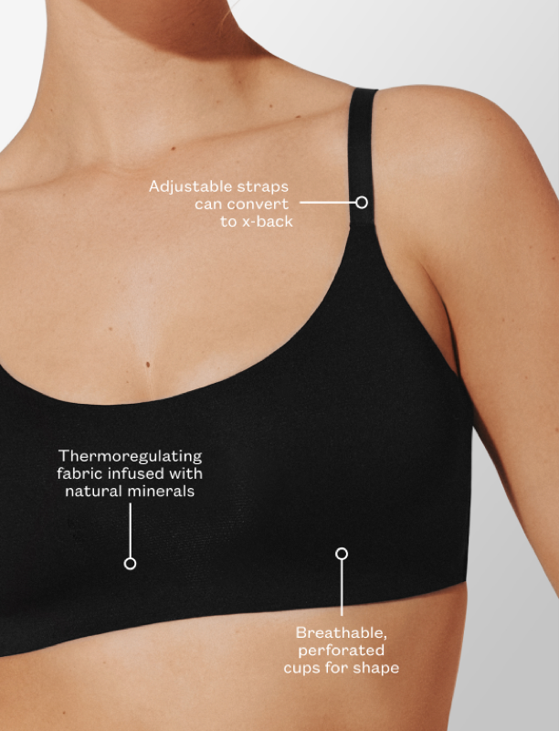 Black Thermoregulating TempSync™ Wireless Bra