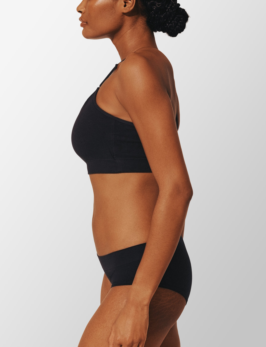 Black Seamless Cloud Cotton Wireless Bralette