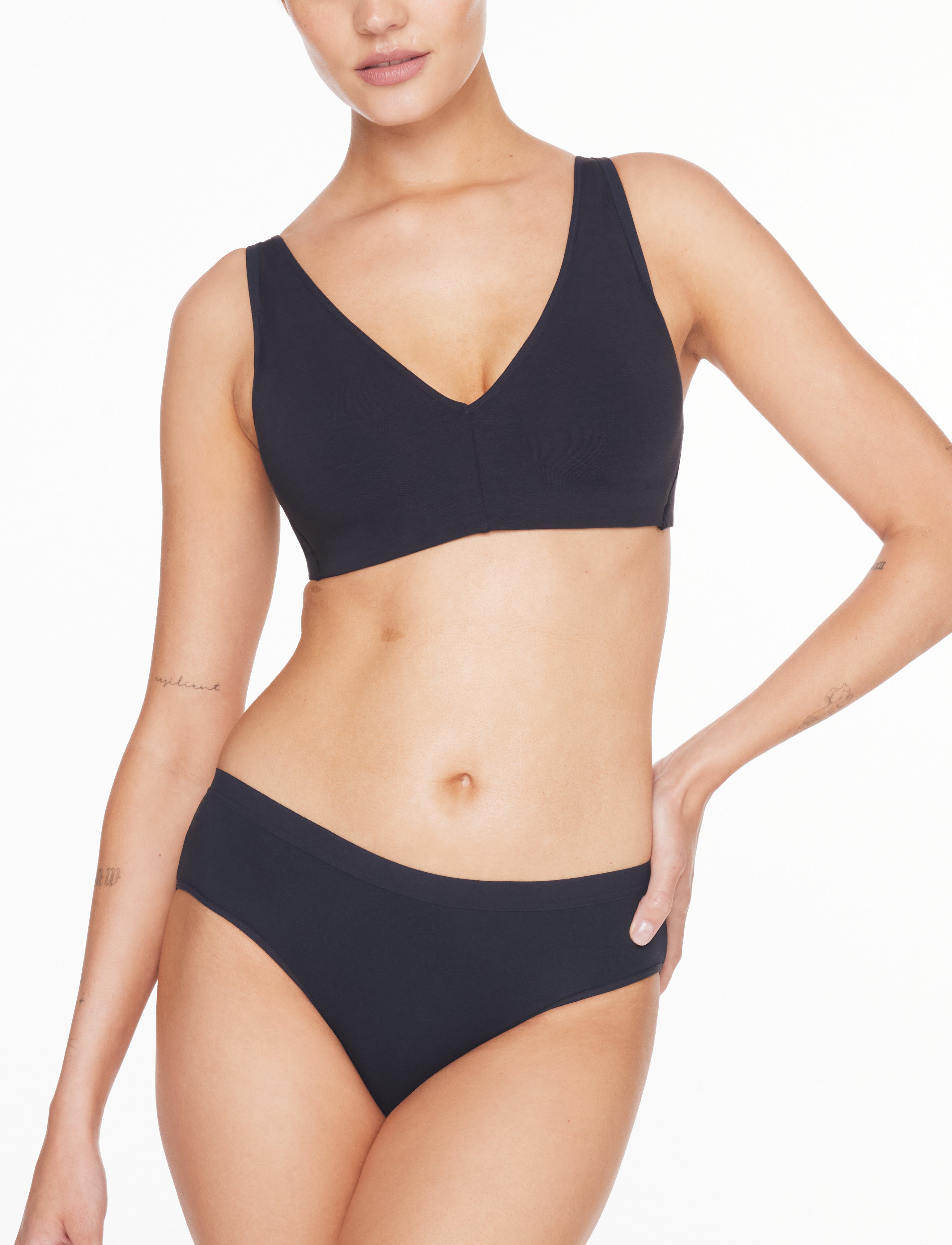 Black Organic Cloud Cotton Wireless Bra