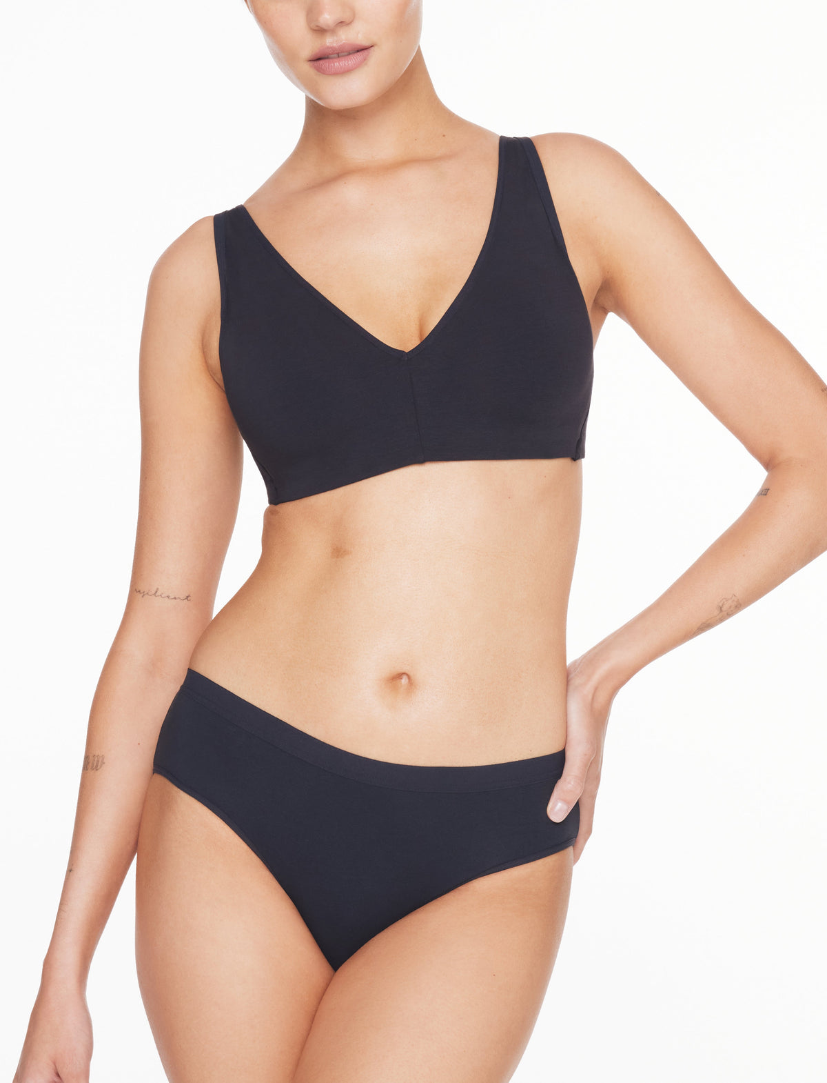 Black Organic Cloud Cotton Wireless Bra