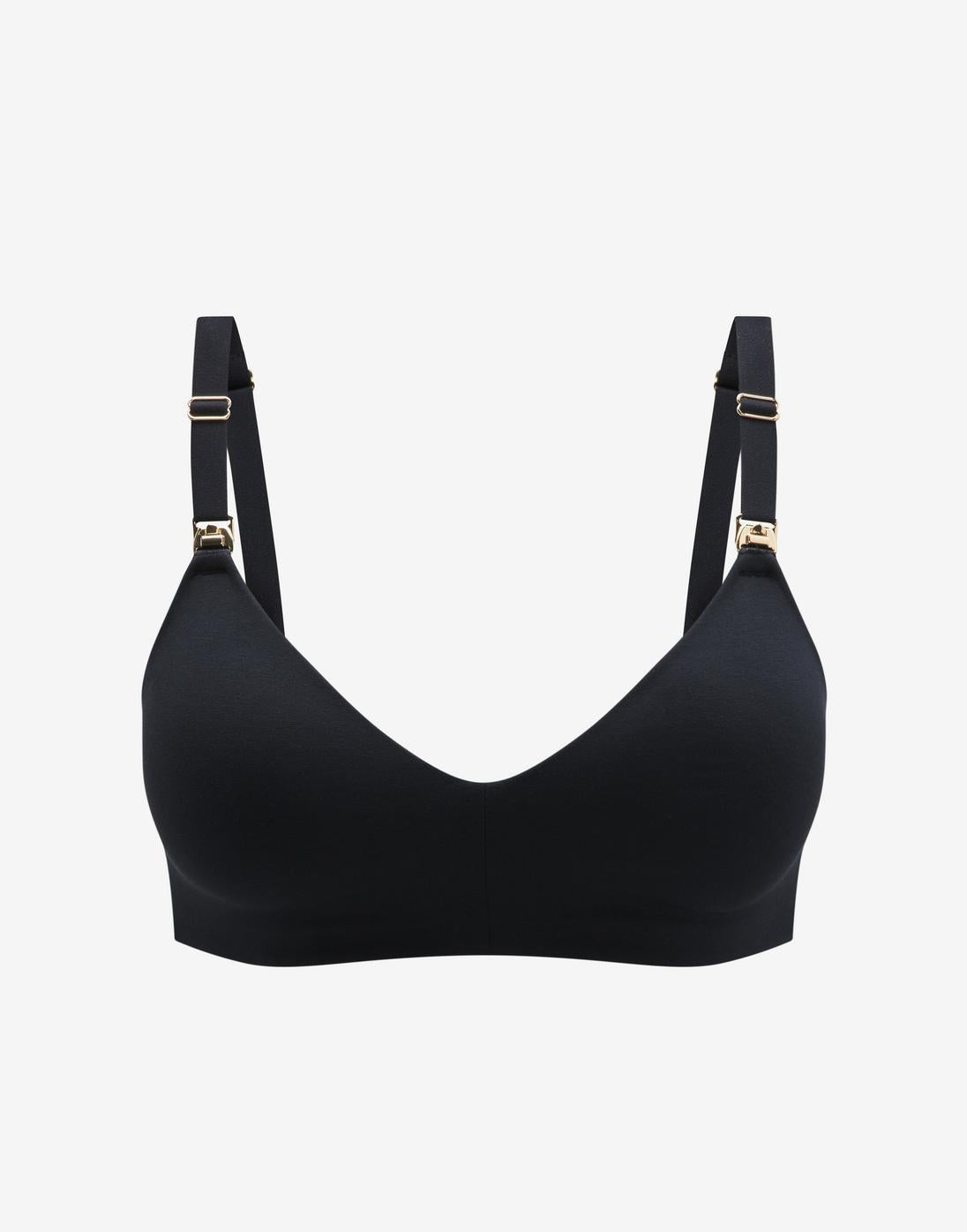 Black Organic Cloud Cotton Wireless Nursing Bra| Thirdlove