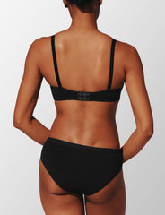 Black Organic Cloud Cotton T-Shirt Bra
