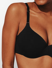 Black Organic Cloud Cotton T-Shirt Bra