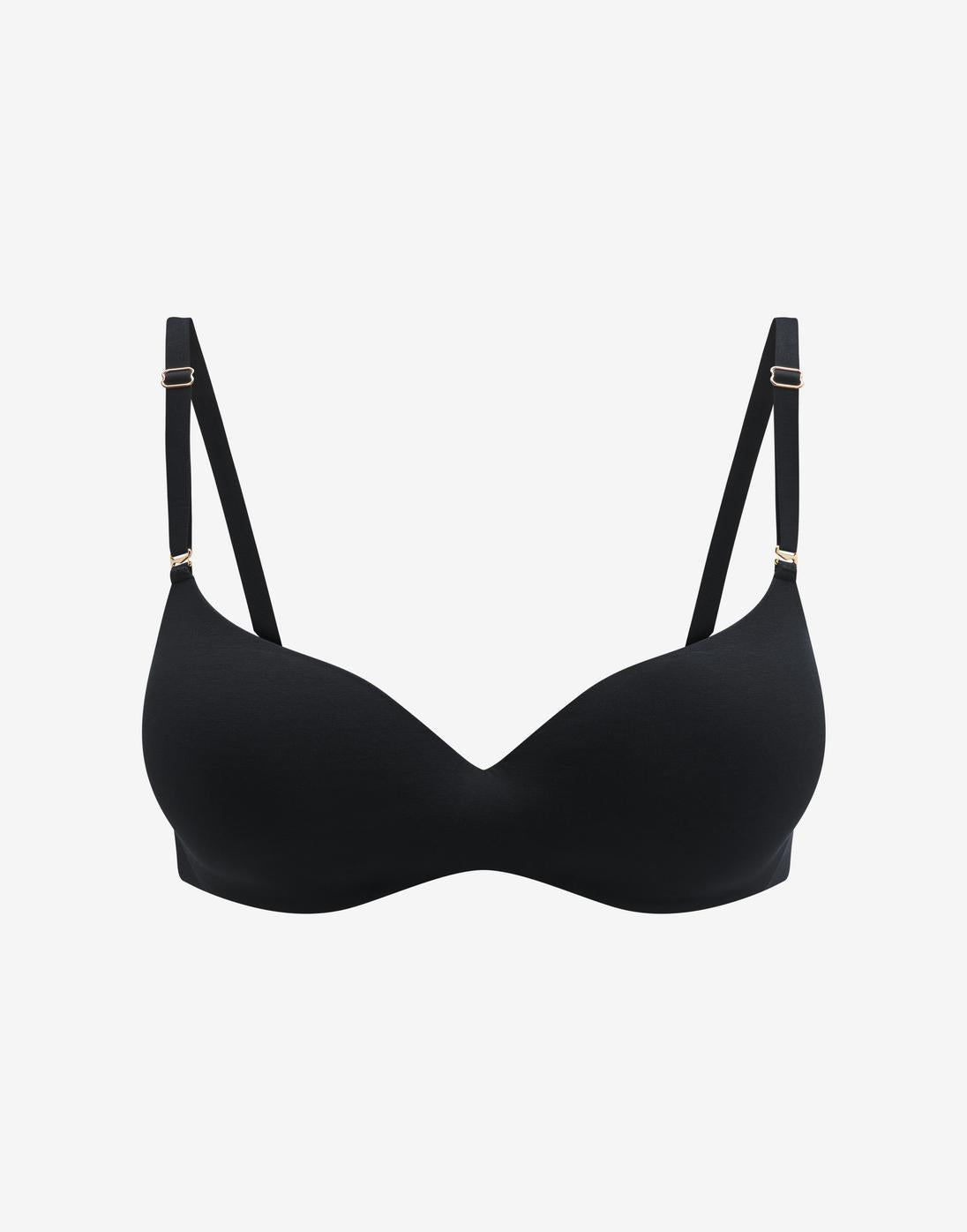 Black Organic Cloud Cotton T-Shirt Bra