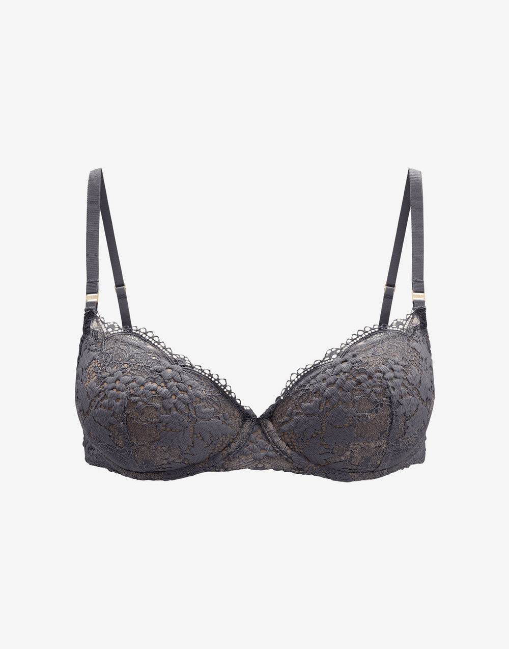Charcoal All Day Lace T-Shirt Bra (Grey)