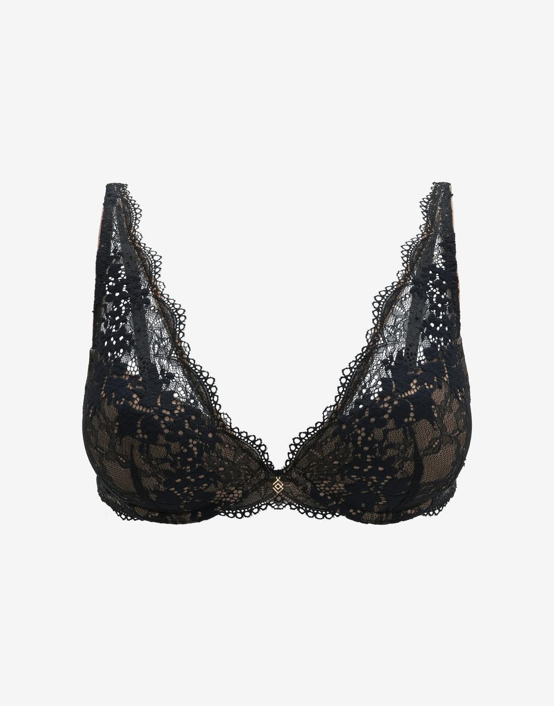 Black All Day Lace Uplift Plunge Bra