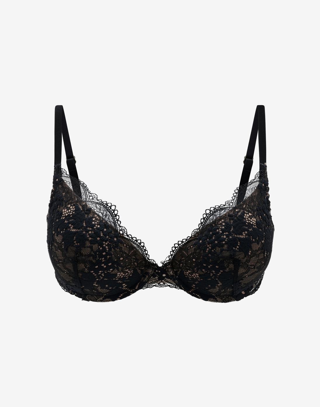 Black All Day Lace Push-Up Bra