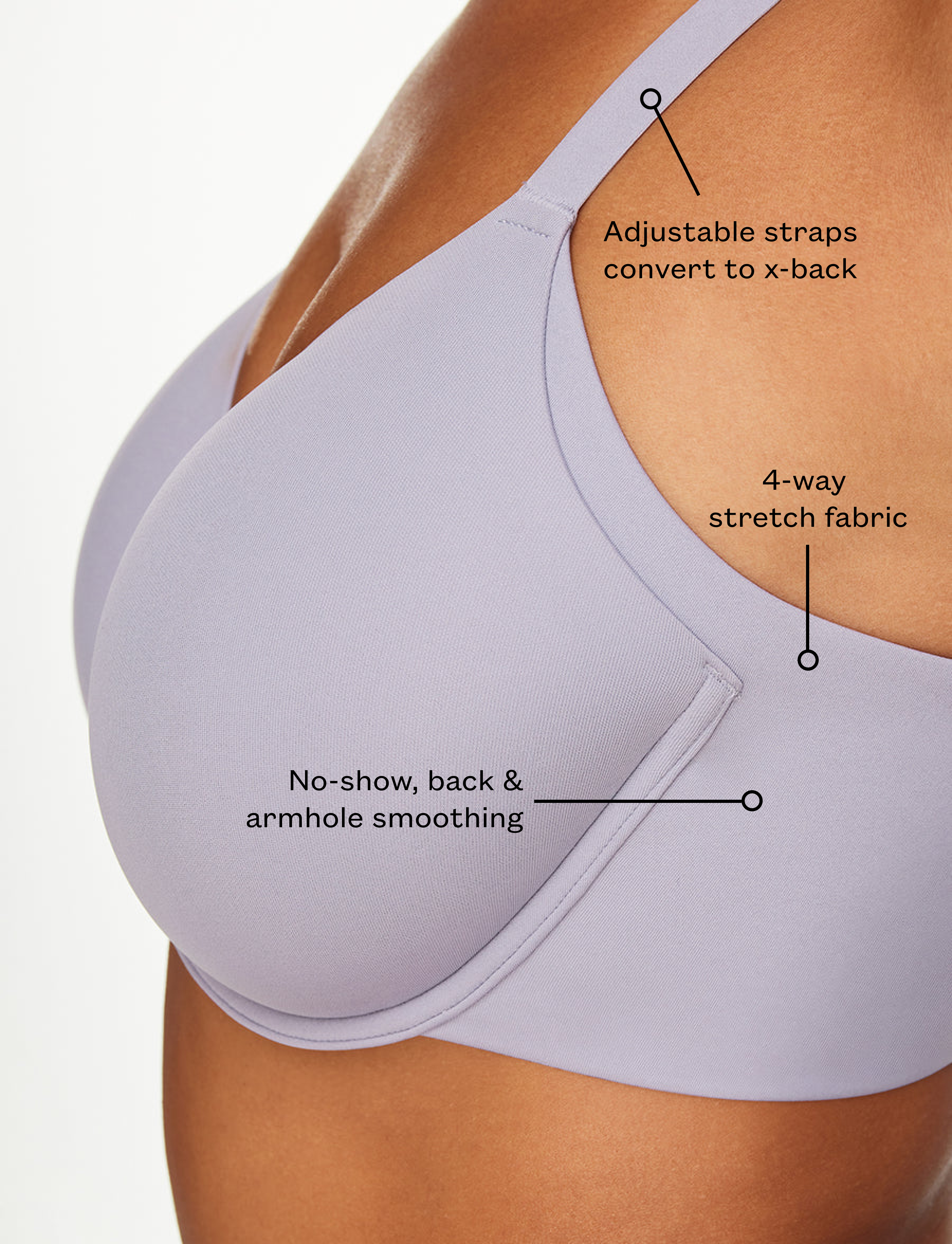 Black ComfortStretch Smoothing Full Coverage Bra