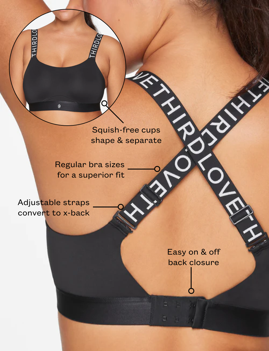 Black Kinetic Adjustable Sports Bra
