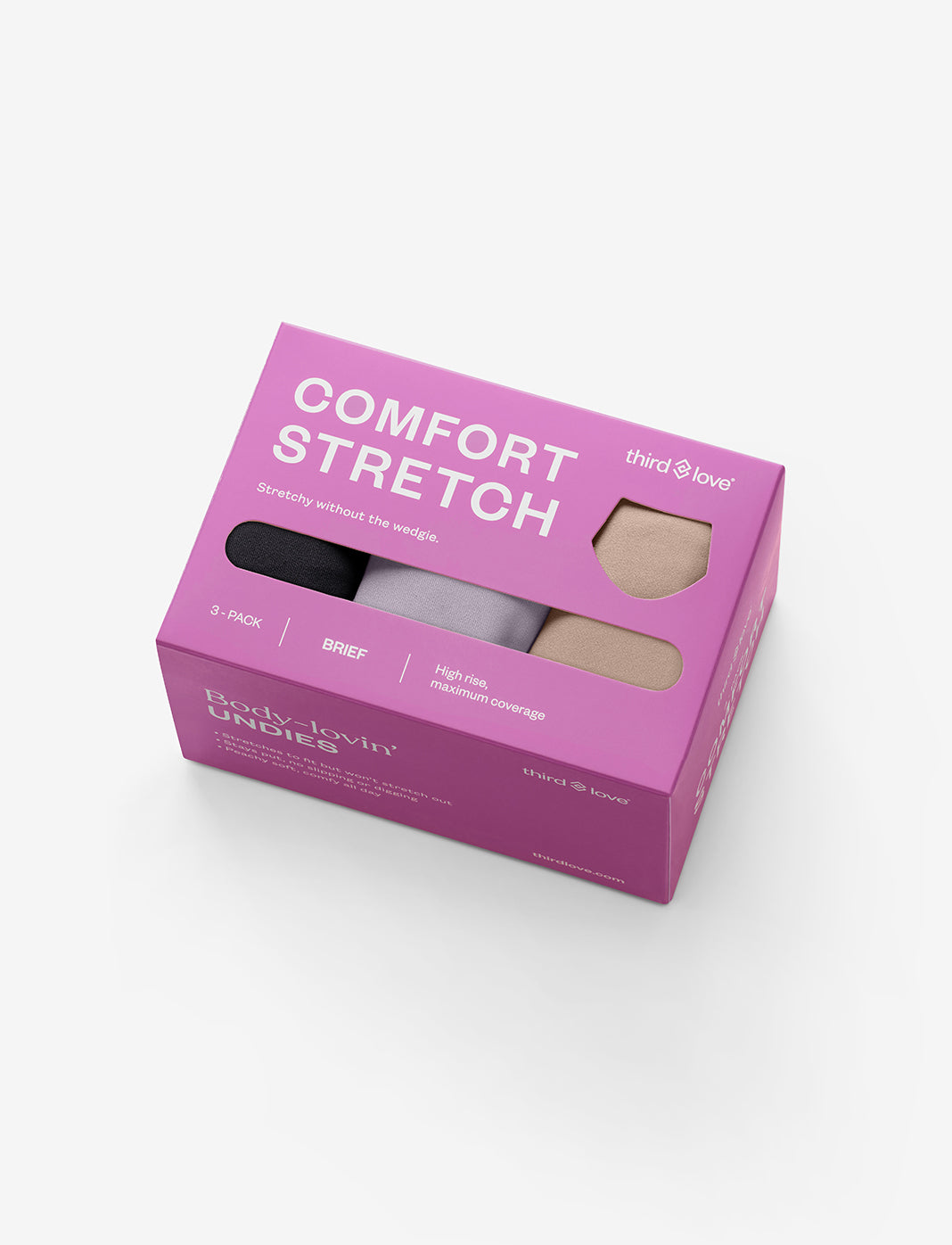 Black, Dreamy Lilac & Taupe ComfortStretch Brief 3 Pack Box