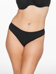 Black Organic Cloud Cotton Thong