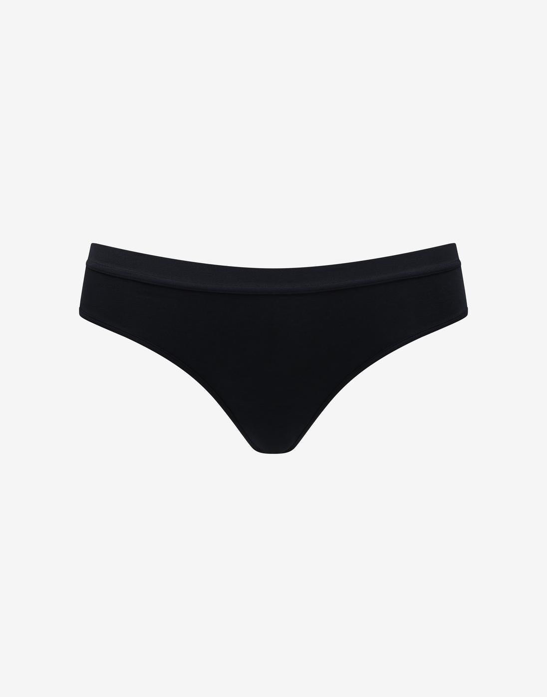 Black Organic Cloud Cotton Thong