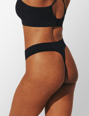 Black Dust Seamless Cloud Cotton Thong