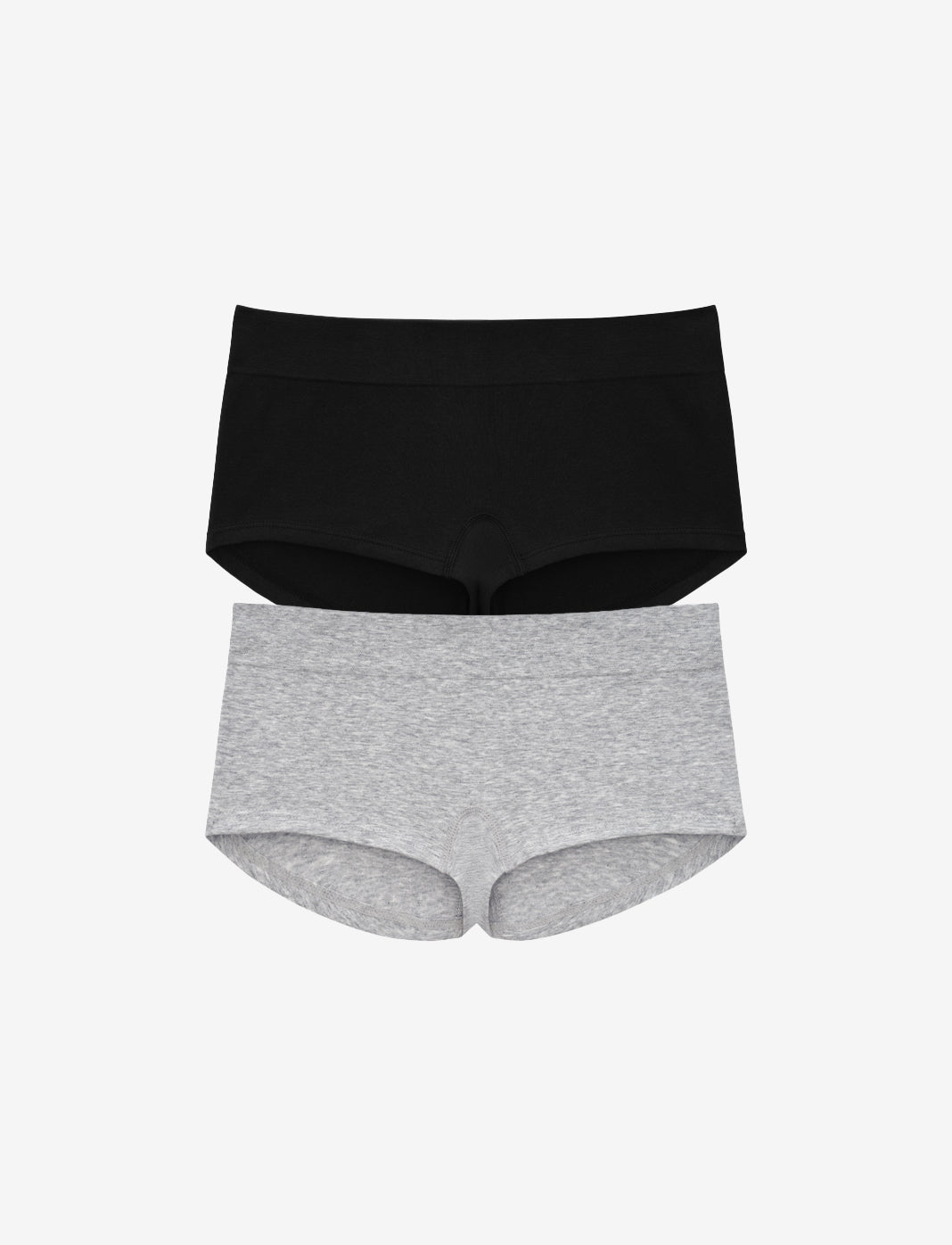 Black & Heather Gray Seamless Cloud Cotton Boyshort - 2 Pack