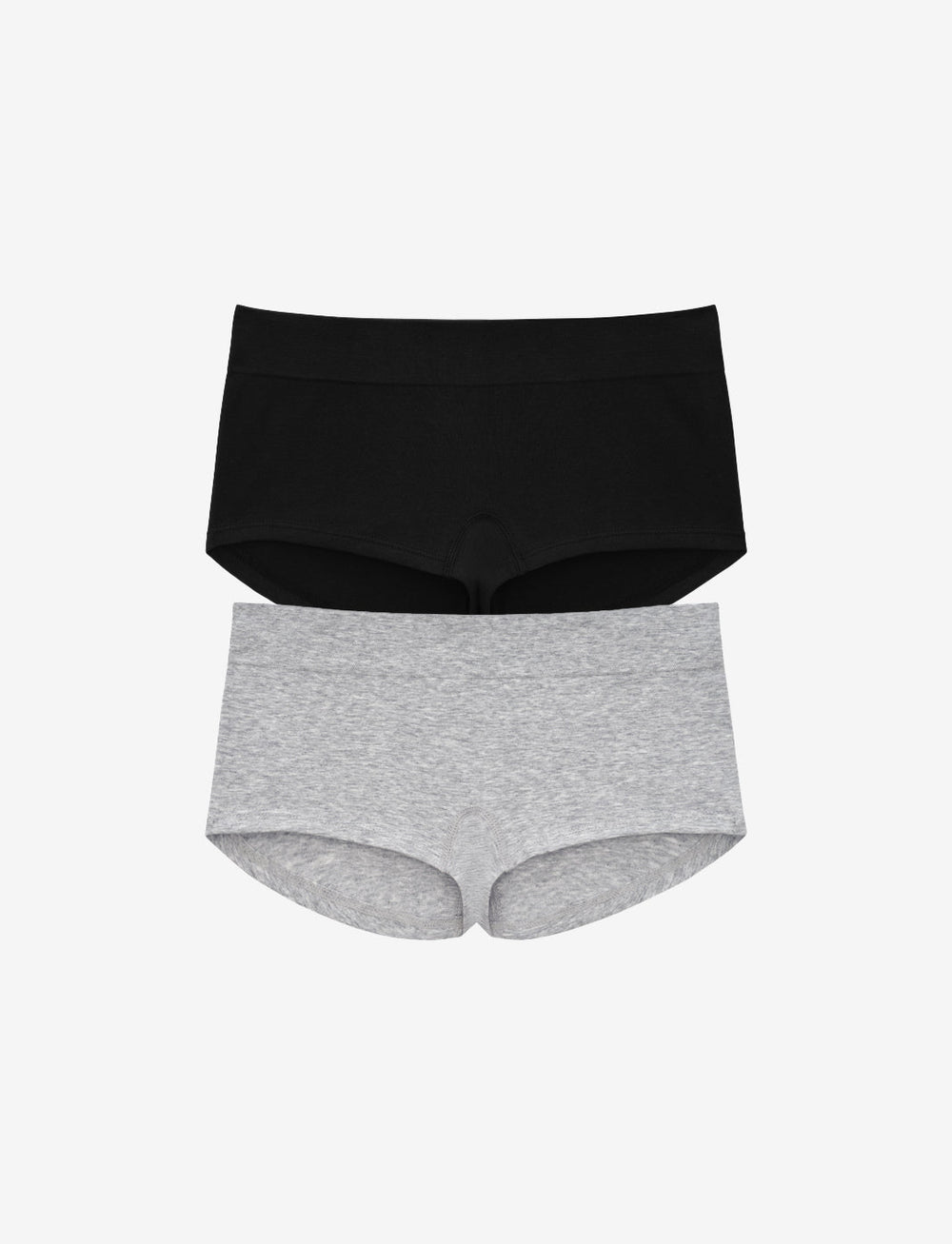 Black & Heather Gray Seamless Cloud Cotton Boyshort - 2 Pack