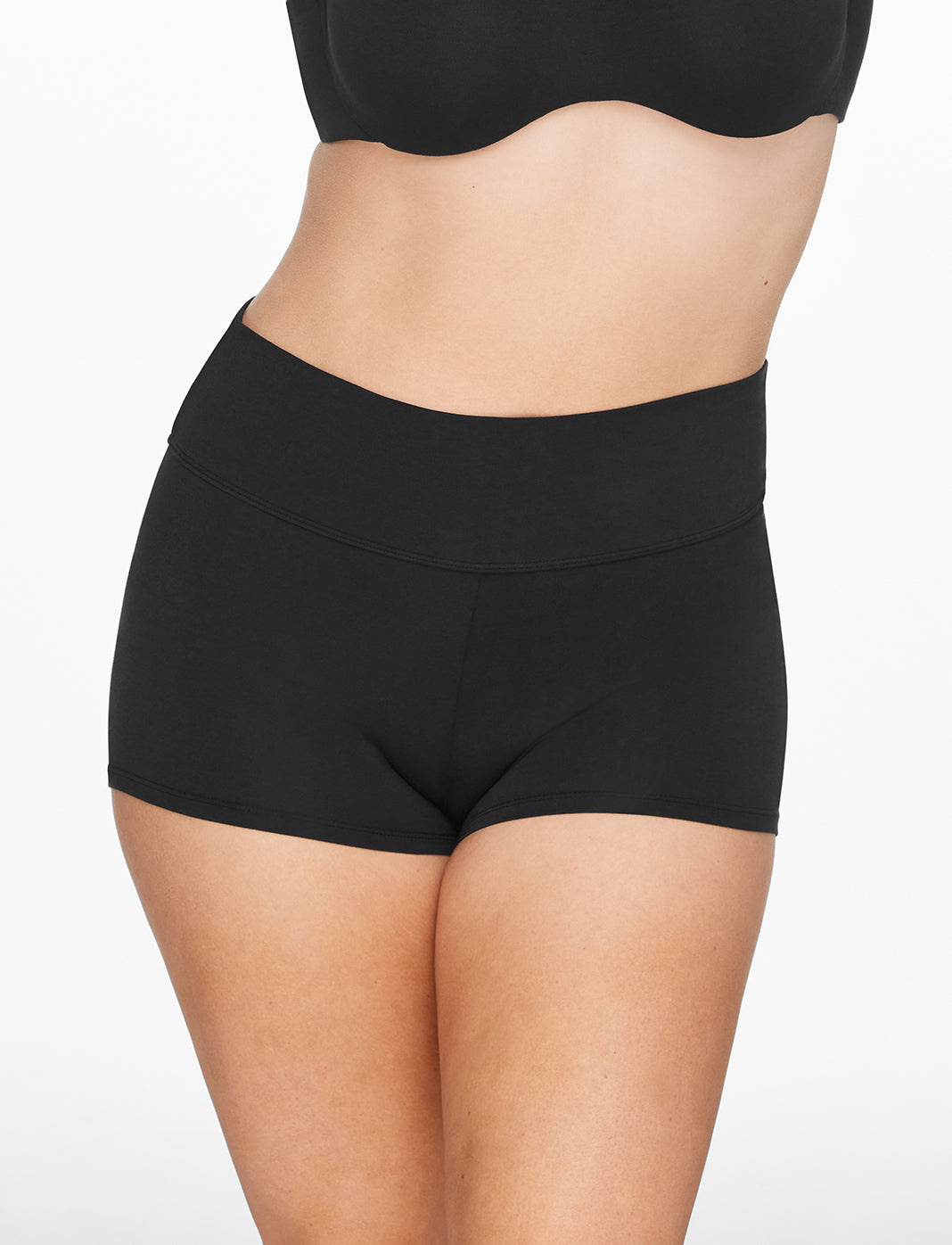 Black Organic Cloud Cotton High Waist Short